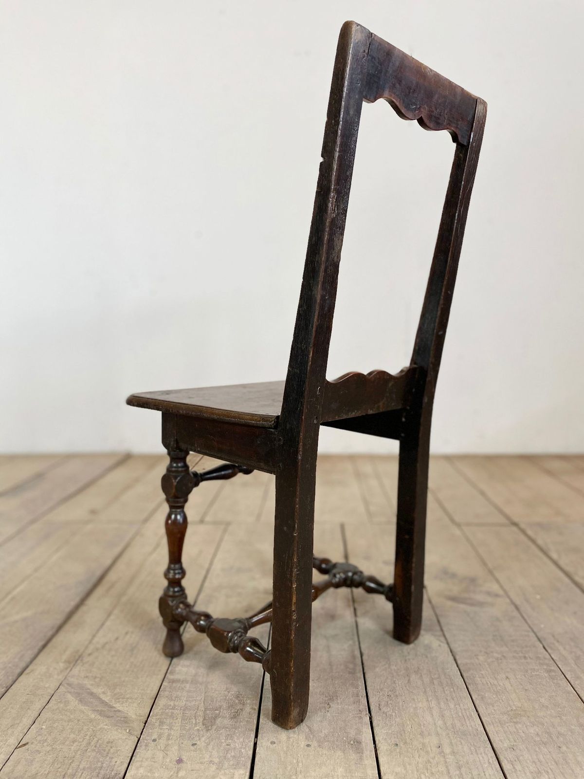18th Century Antique French Oak Hall Chair photo for sale
