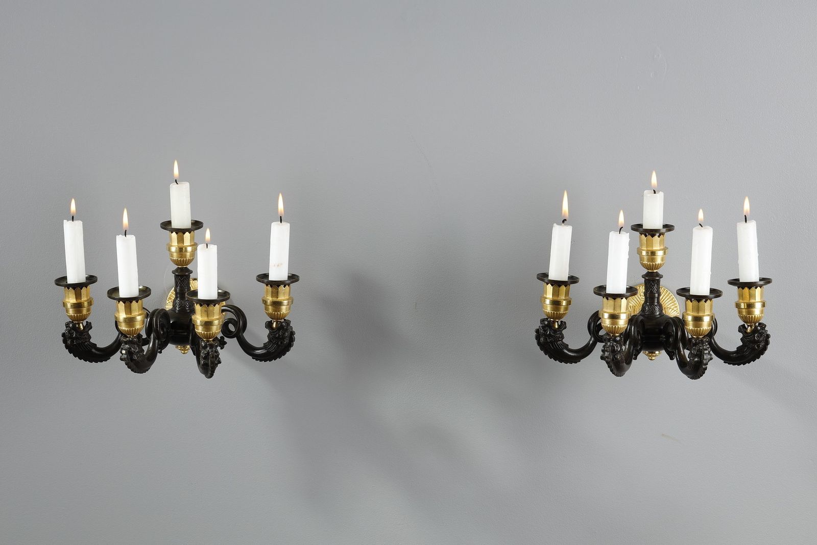 Pair Of Restauration Period Sconces In Bronze photo 3047.0