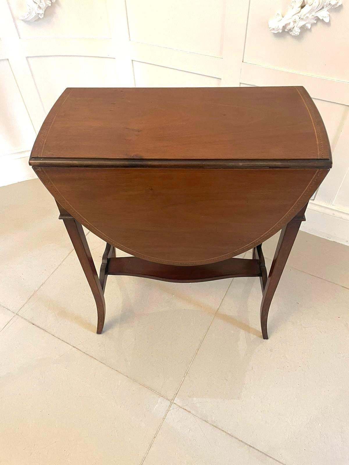 Antique Edwardian Quality Mahogany Inlaid Lamp Table photo 945.0