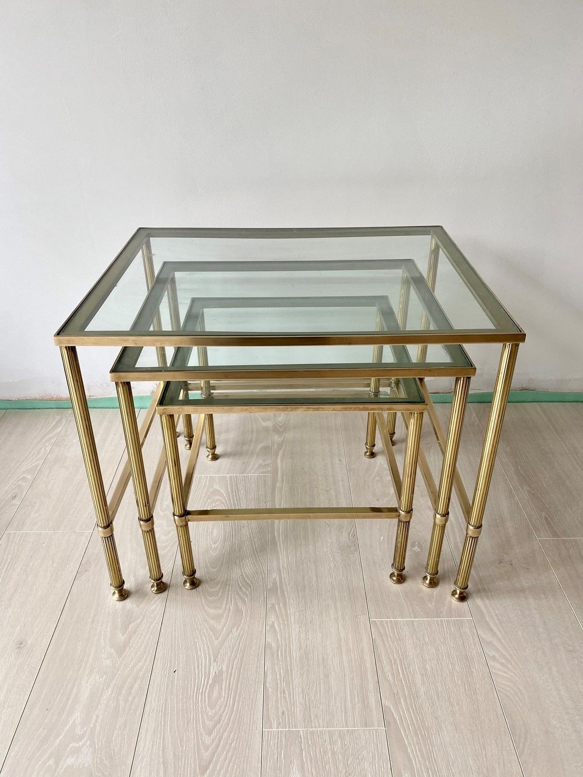 Quality Nest Of Brass Tables, 1980s photo Furniture