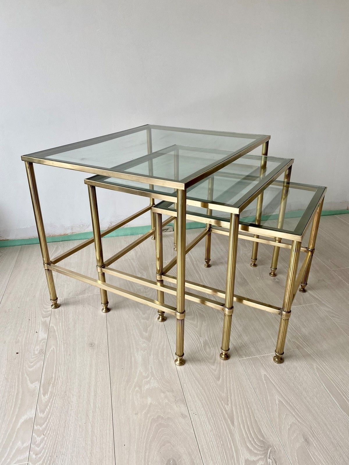 Quality Nest Of Brass Tables, 1980s photo vinterior