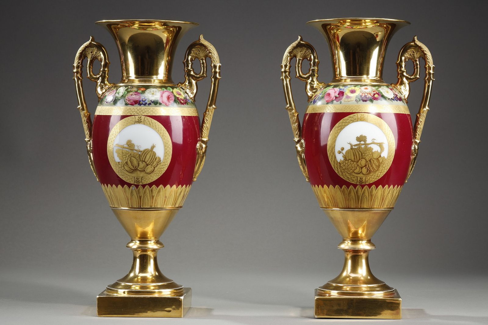 Restoration Period Pair Of Porcelain Vases photo for sale