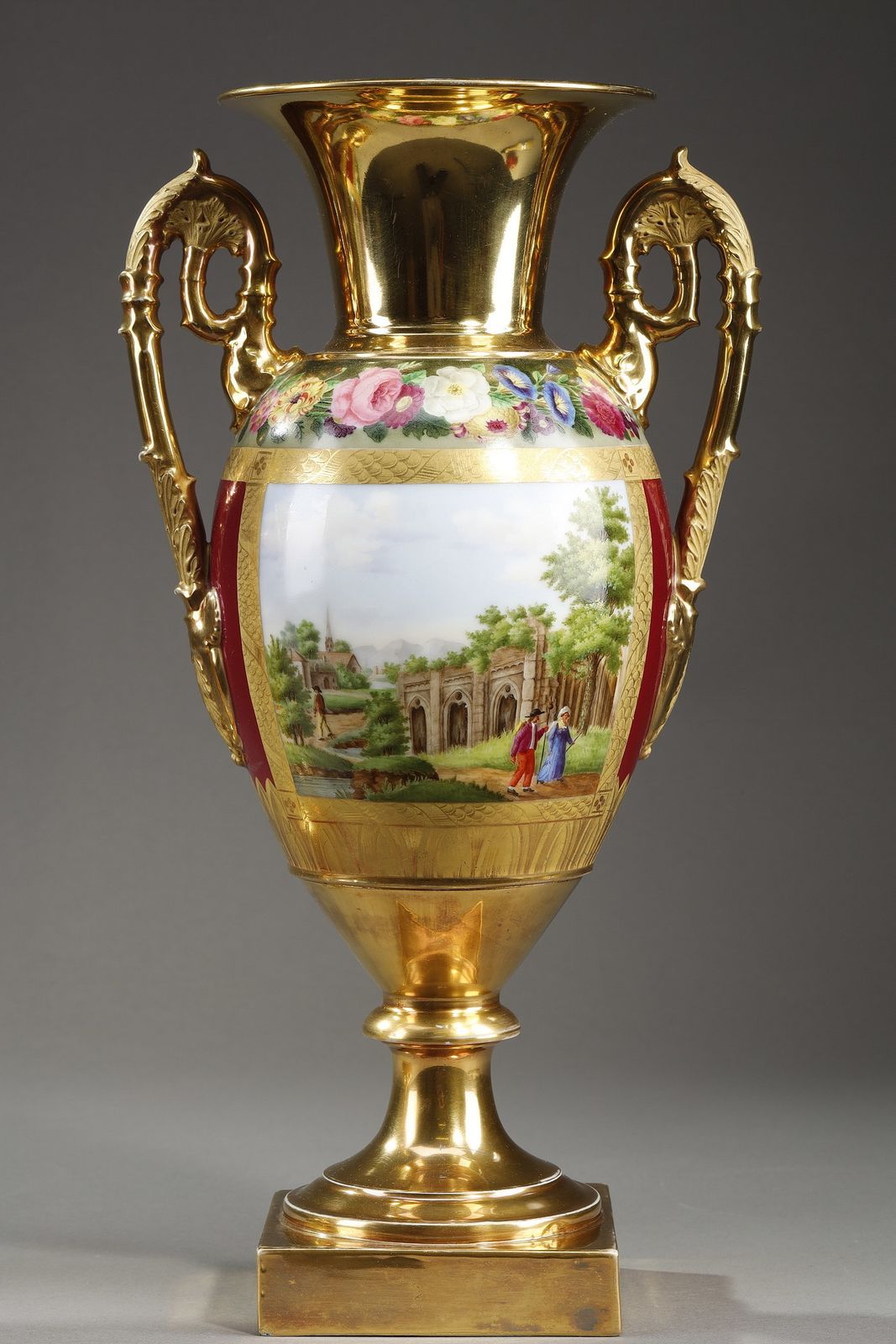 Restoration Period Pair Of Porcelain Vases photo 2752.0
