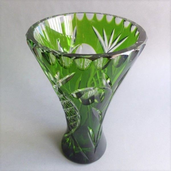 Polished Crystal Vase. Bohemia 1940   1950 photo 129.0