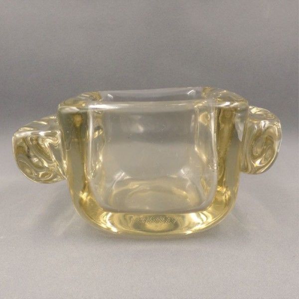 Rare Heavy Art Deco Glass Bowl From Schneider France. 1920   1930 photo vinterior