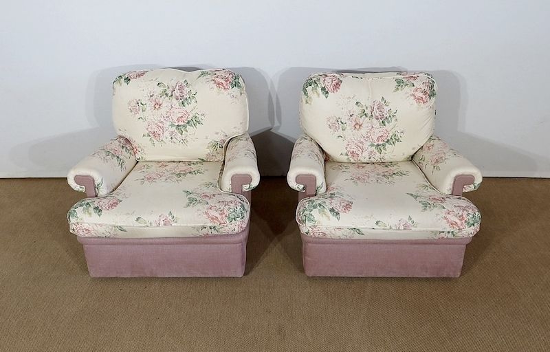 Pair Oflounge Armchairs, English Spirit , 20th Century
