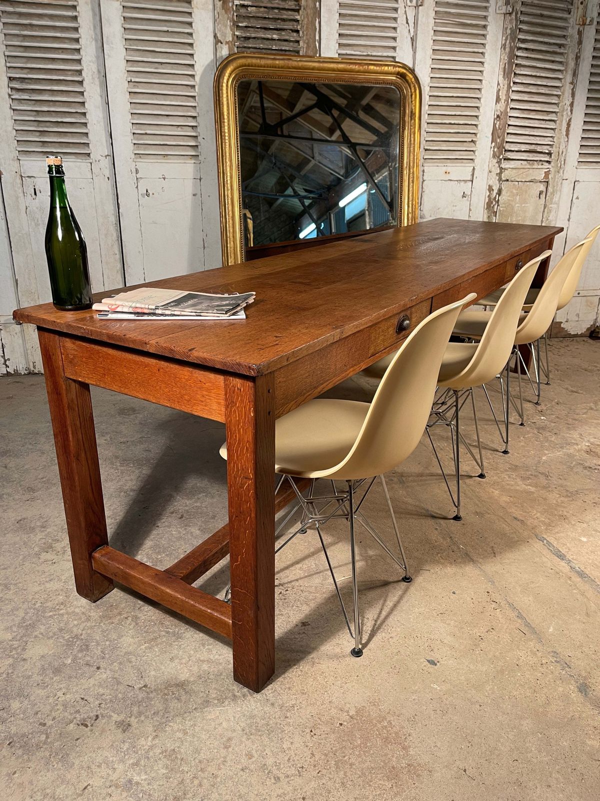 Exceptional Antique French Provincial Oak Tavern Table Circa 1890 photo furniture