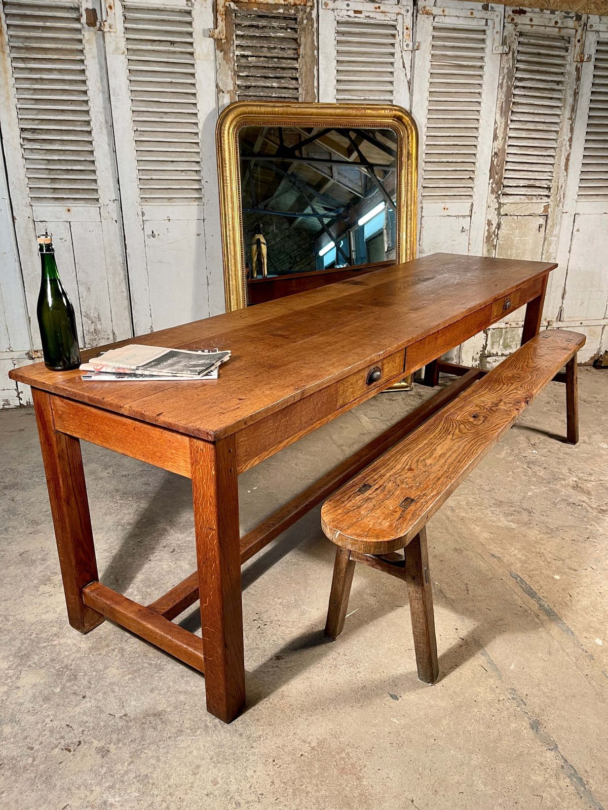 photo furniture Exceptional Antique French Provincial Oak Tavern Table Circa 1890
