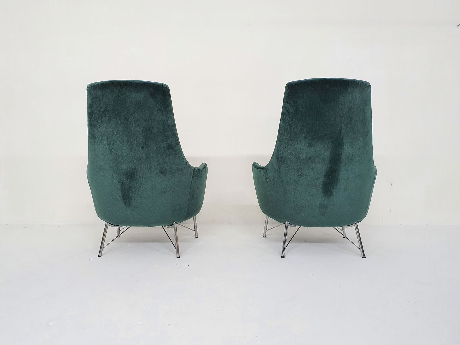 Karl Ekselius Voor Pastoe Fm31 Fluwelen Loungestoelen, Nederland 1959 photo vinterior