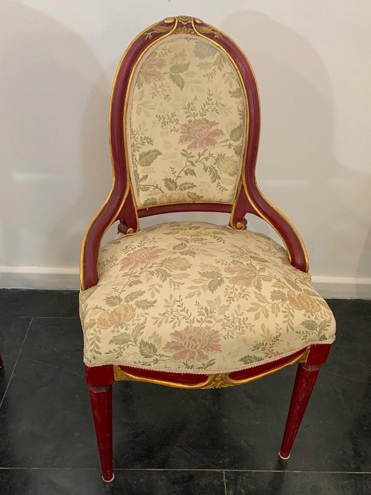 4 Lacquered Art Deco Tea Chairs With Gold Leaf Details, 1930s photo buy