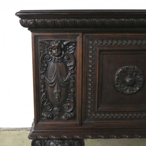 Antique Sideboard With Many Carved Details 1860   1880 photo Furniture