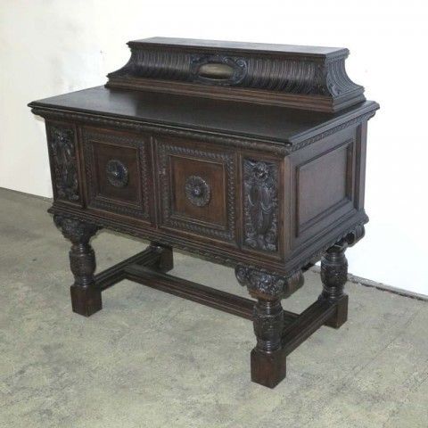 Furniture Antique Sideboard With Many Carved Details 1860   1880 photo