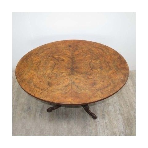 Antique Table With Carved Base And A Burl Veneer 1850   1880 photo buy