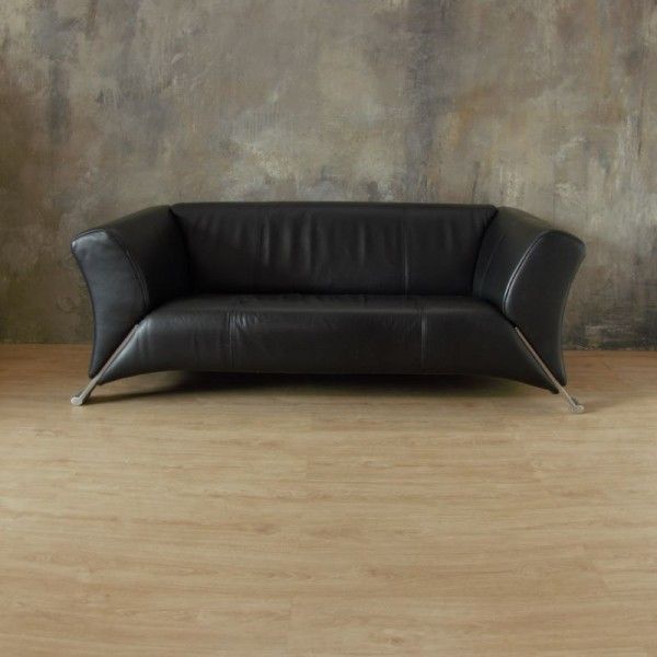 Black Two Seater Leather Sofa By Rolf Benz photo Furniture