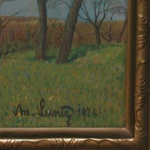 Adolf Luntz. Oil On Canvas. Cherry Blossom At The Kaiserstuhl photo furniture