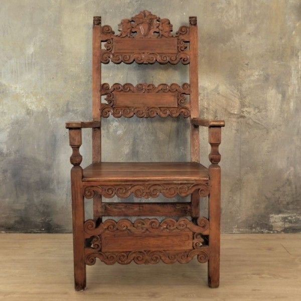 Carved Throne Chair Wilhelminian 1850 1880