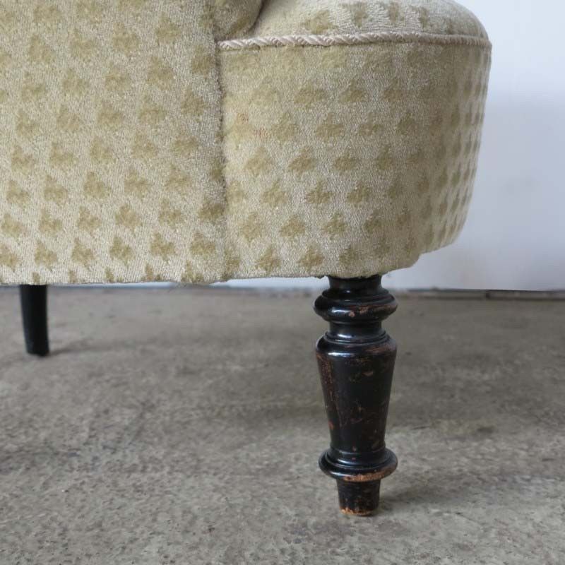 photo for sale Antique Armchair With Fleur De Lys Upholstery. 1850   1880