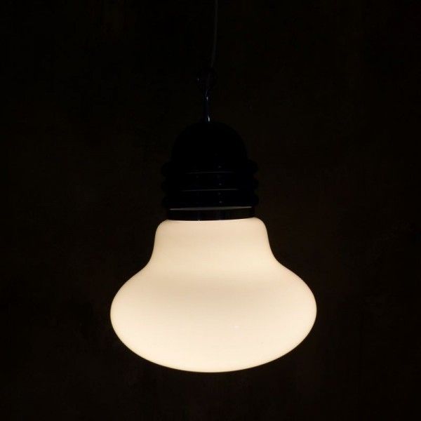 ”Arianna” Glass Ceiling Lamp In The Shape Of A Light Bulb By Piero Brombin For Artemide. 1965 photo vintage