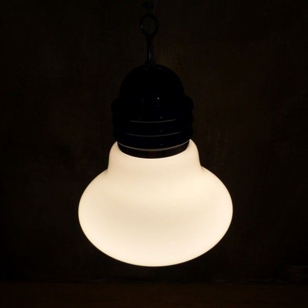 photo furniture ”Arianna” Glass Ceiling Lamp In The Shape Of A Light Bulb By Piero Brombin For Artemide. 1965