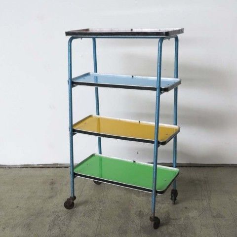 photo for sale Industrial Shelf With Wheels And Shelves 1950 1959