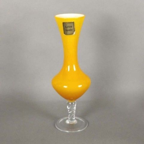 Yellow Glass Vase From Vetro Opale Venecia. 1960   1970
