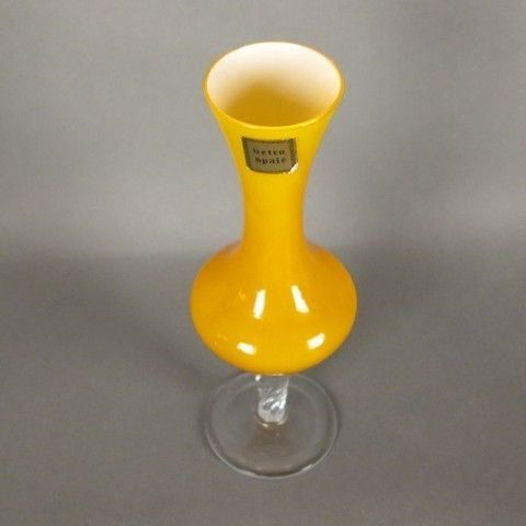 Yellow Glass Vase From Vetro Opale Venecia. 1960   1970 photo for sale