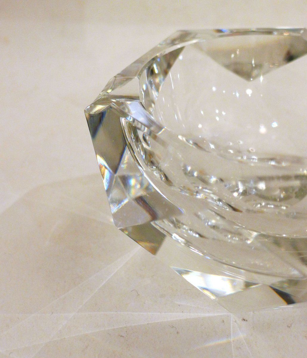 Faceted Crystal Ashtray From Val St Lambert, 1960s photo buy
