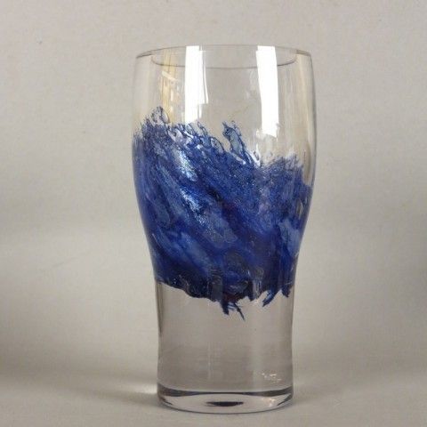 Thick Walled Vintage Glass Vase By Heinrich Löffelhardt. 1960   1969 photo 347.0