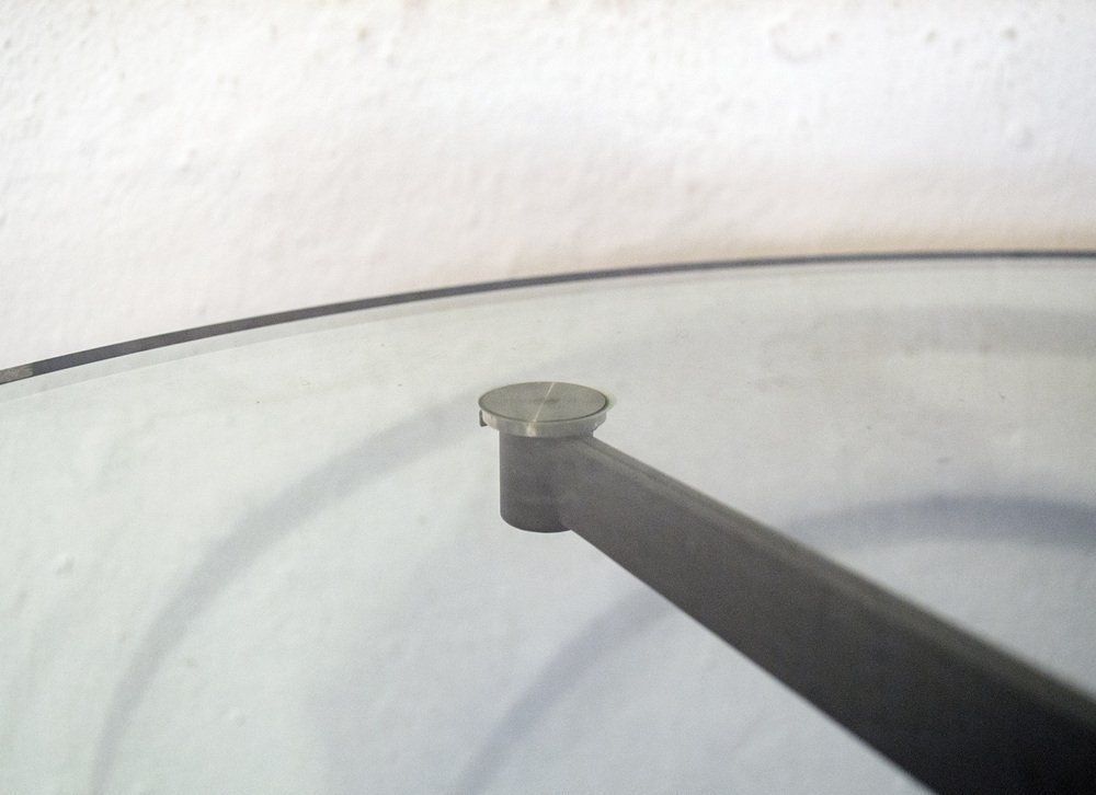 Salontafel Van Ijzer En Glas, Jaren 1980 photo Meubels