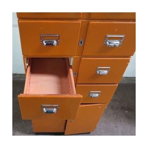 Industrial Card Cabinet With Twelve Drawers. 1950   1960 photo vinterior