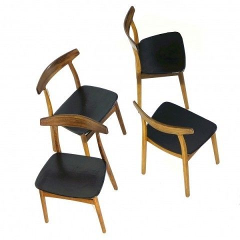 photo furniture Set Of Four Dining Chairs By Henning Kjaernulf For Bruno Hansen 1955