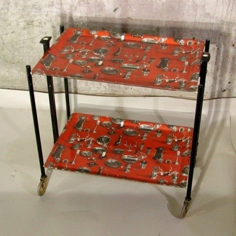 Metal Serving Trolley. Fornasetti Era. 1950   1955.