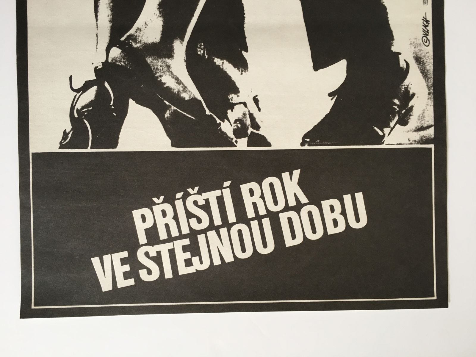Original Film Poster , Same Time, Next Year, Zdeněk Vlach, 1981, Genuine Czech Vintage Print photo furniture
