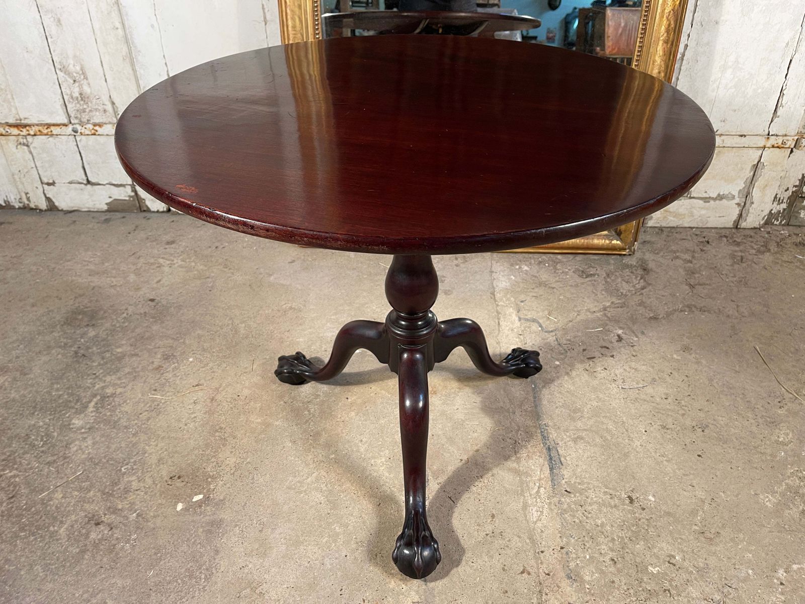 Stunning Irish Plum Pudding Antique Georgian Mahogany Tilt Top Bird Cage Wine Table Circa 1760