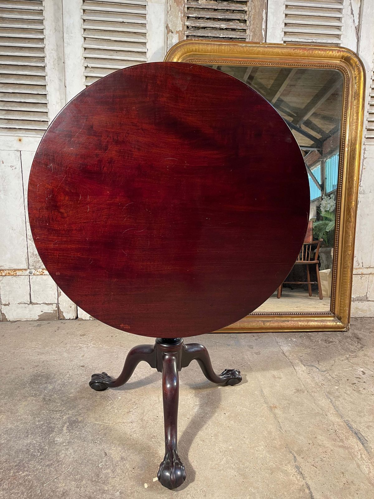 Stunning Irish Plum Pudding Antique Georgian Mahogany Tilt Top Bird Cage Wine Table Circa 1760 photo for sale