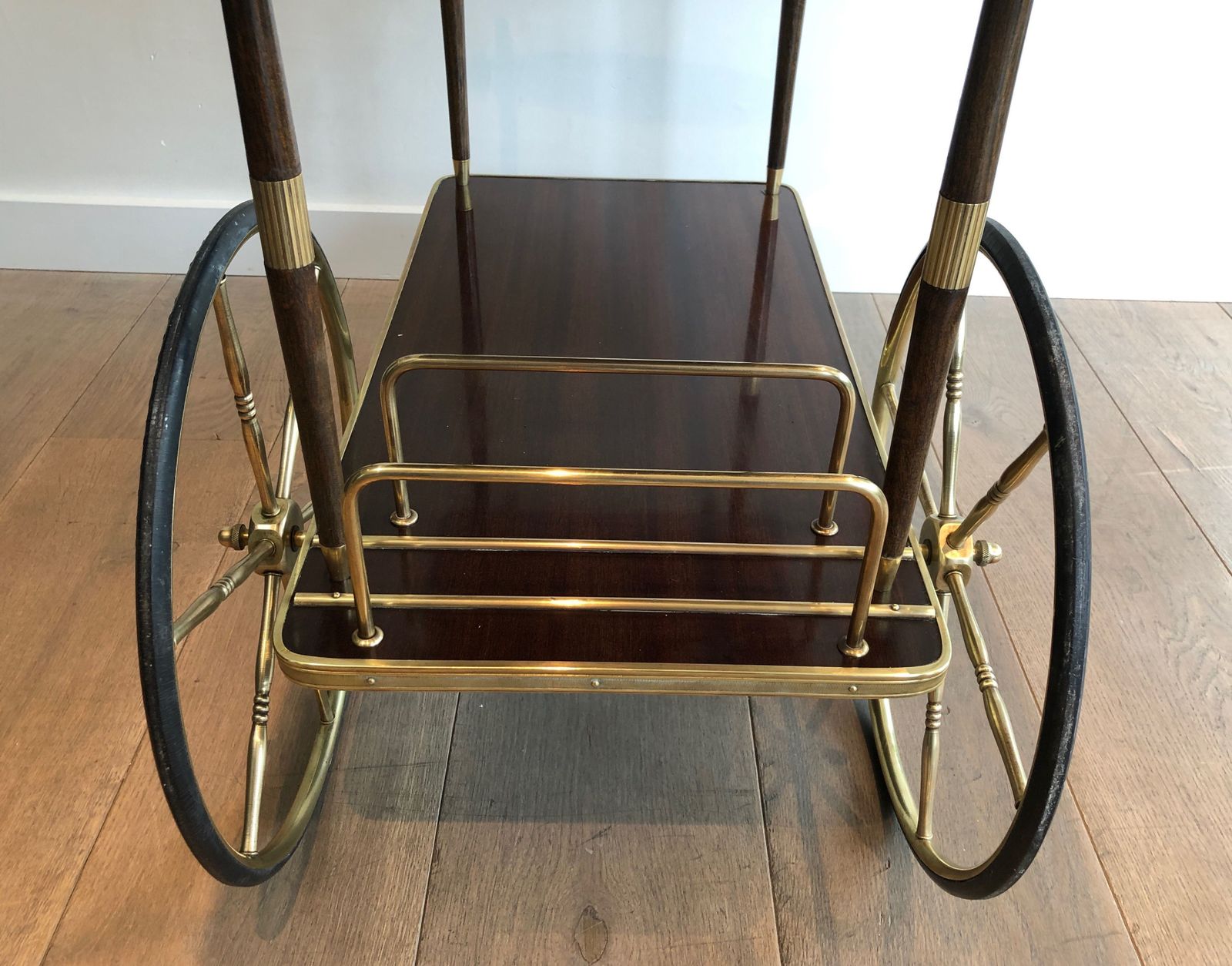 photo for sale Mahogany And Brass Drinks Trolley