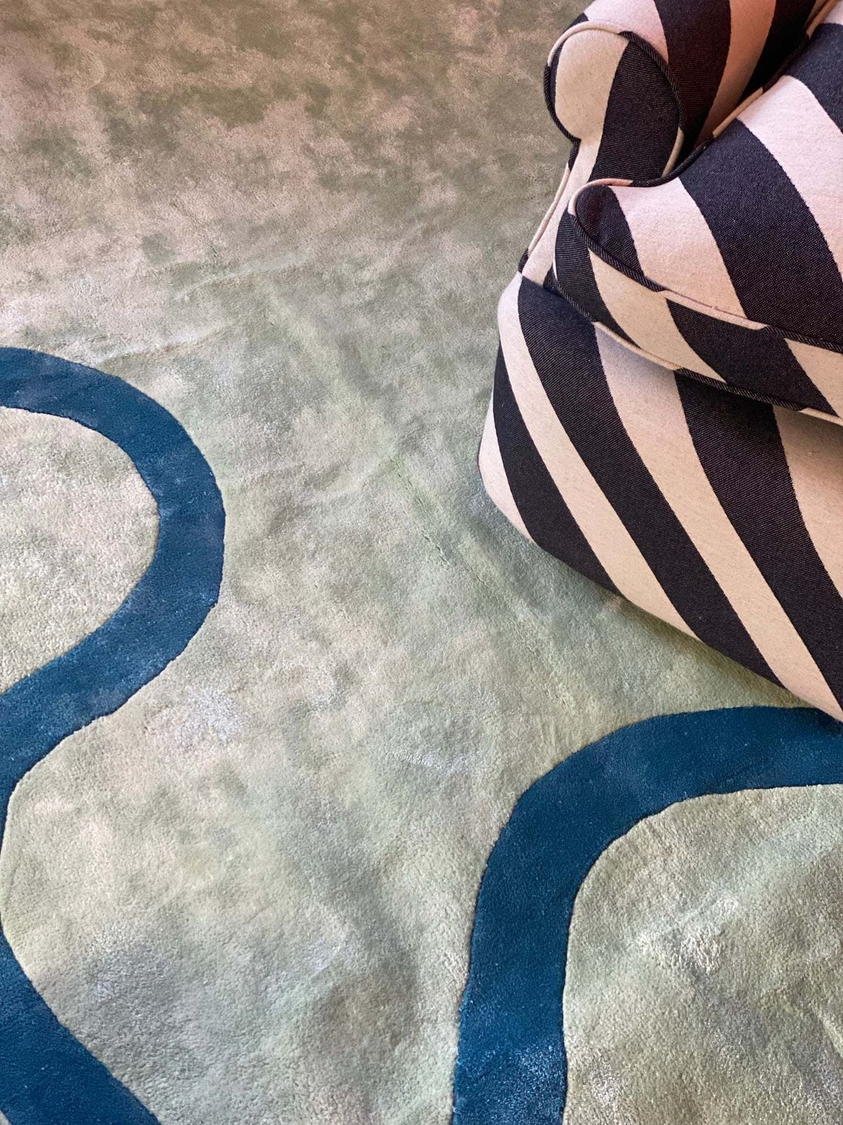 Mint Green And Blue Ribbon Rug 300 X 240cm photo vintage