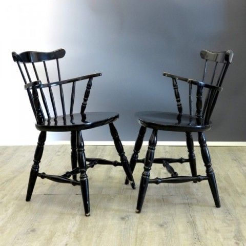 Lot Of Four Wood Armchairs By "Nesto Sweden" 1960   1965 photo Furniture