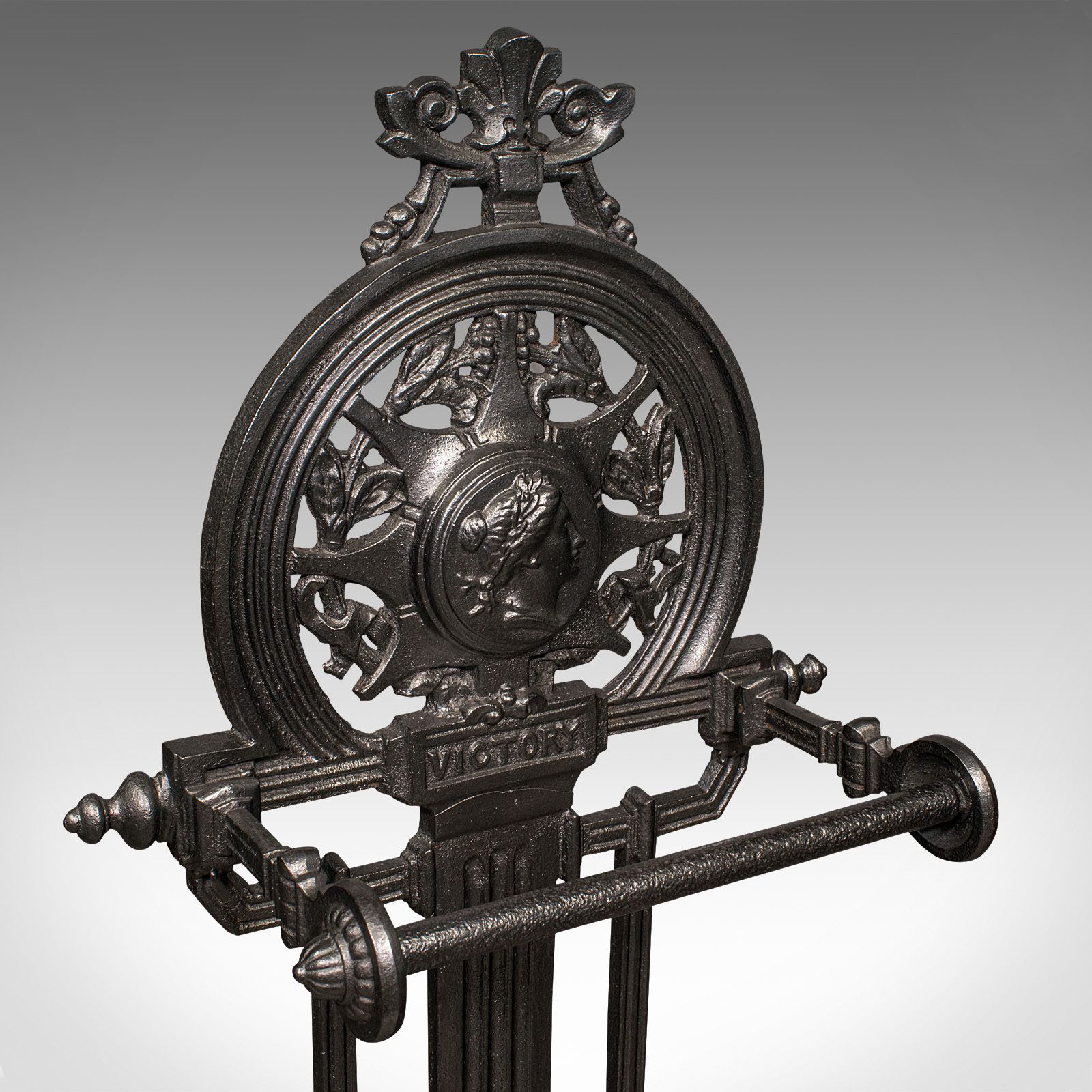 1295.0 Antique Ornate Stick Stand, English, Cast Iron, Hallway Umbrella Rack photo