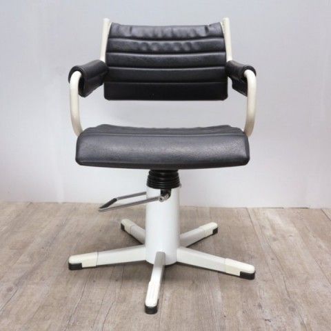 photo furniture Vintage Hair Salon Leather Armchair With Pump Mechanism. 1970   1975