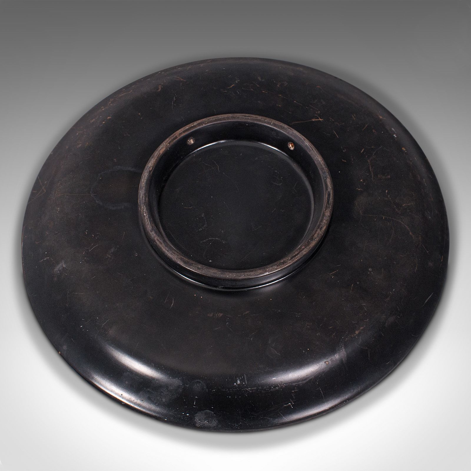 photo furniture Antique Japanned Plate, English, Mother Of Pearl, Wall Charger, 1880