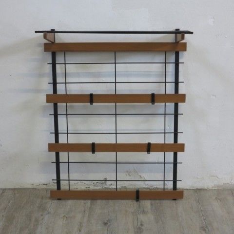 Vintage Metal / Wood Wardrobe. Germany 1960   1965.
