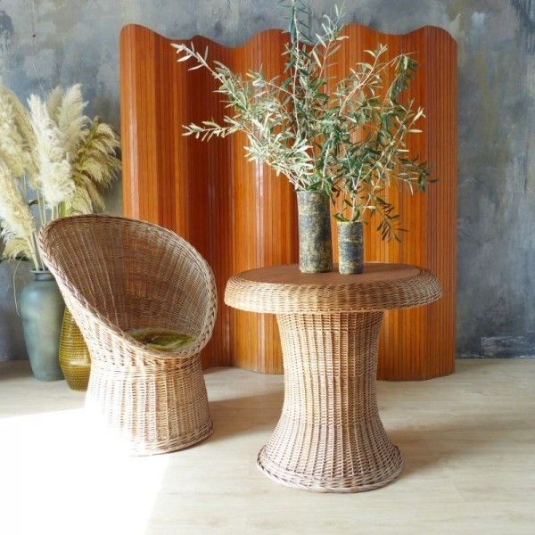 Vintage Ratan Chair. 1960   1970