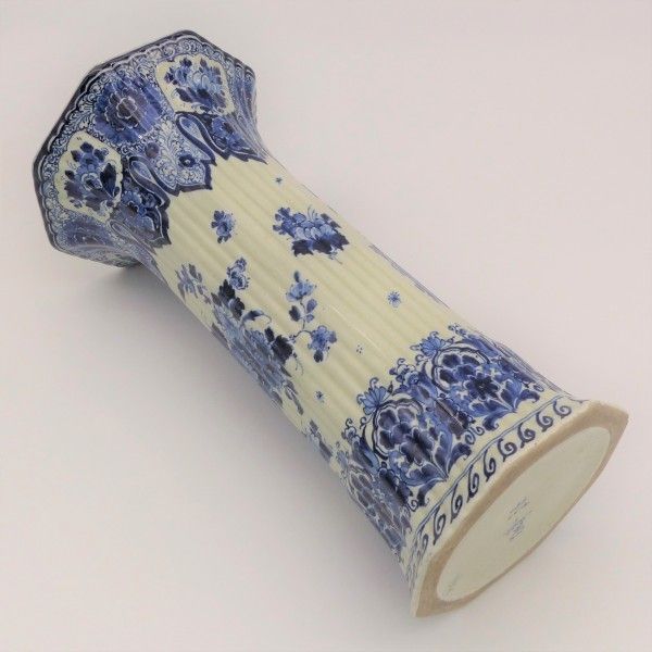 Antique Hand Painted Ceramic Vase From Delft Holland. photo for sale