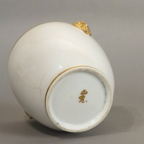 Biedermeier Porcelain Cup With Golden Faun Heads. 1820   1850 photo Home Decor