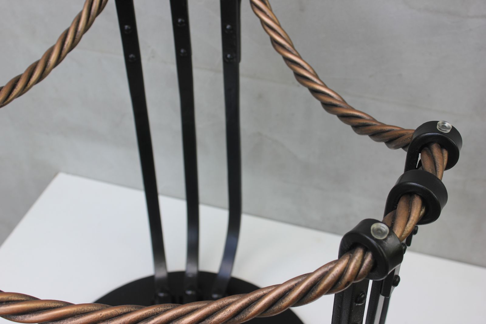 921.0 Unique Coffee Table Wrought Iron Foot With Round Glass Raft Guest Room Furniture photo