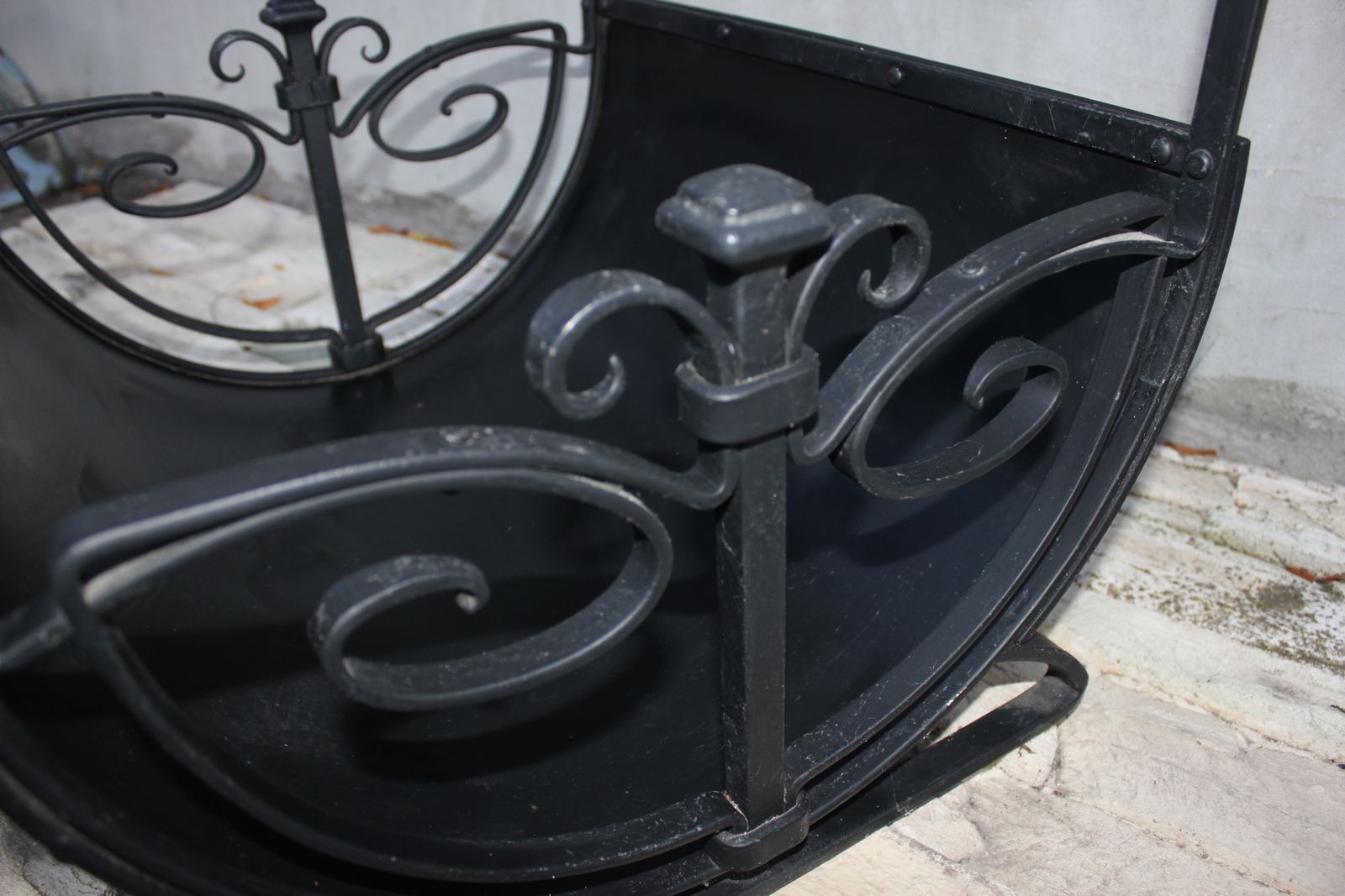 Fireplace Wood  Rack Indoor Black Wrought Iron Fire Wood Holder Winter Forest House photo furniture