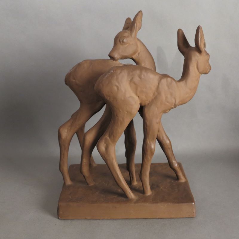 Deer Group Made Of Ceramic From The Karlsruher Majolica By Else Bach. 1950   1959 photo 301.0