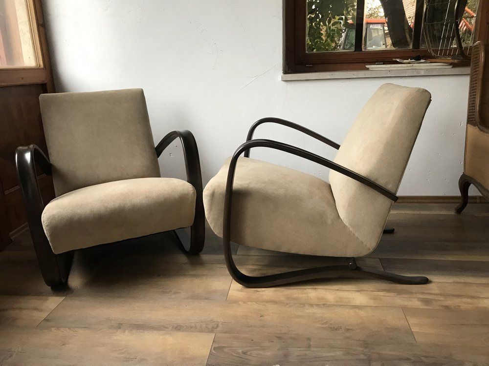 H 269 Lounge Chairs By Jindrich Halabala 1930s Set Of 2 photo vintage