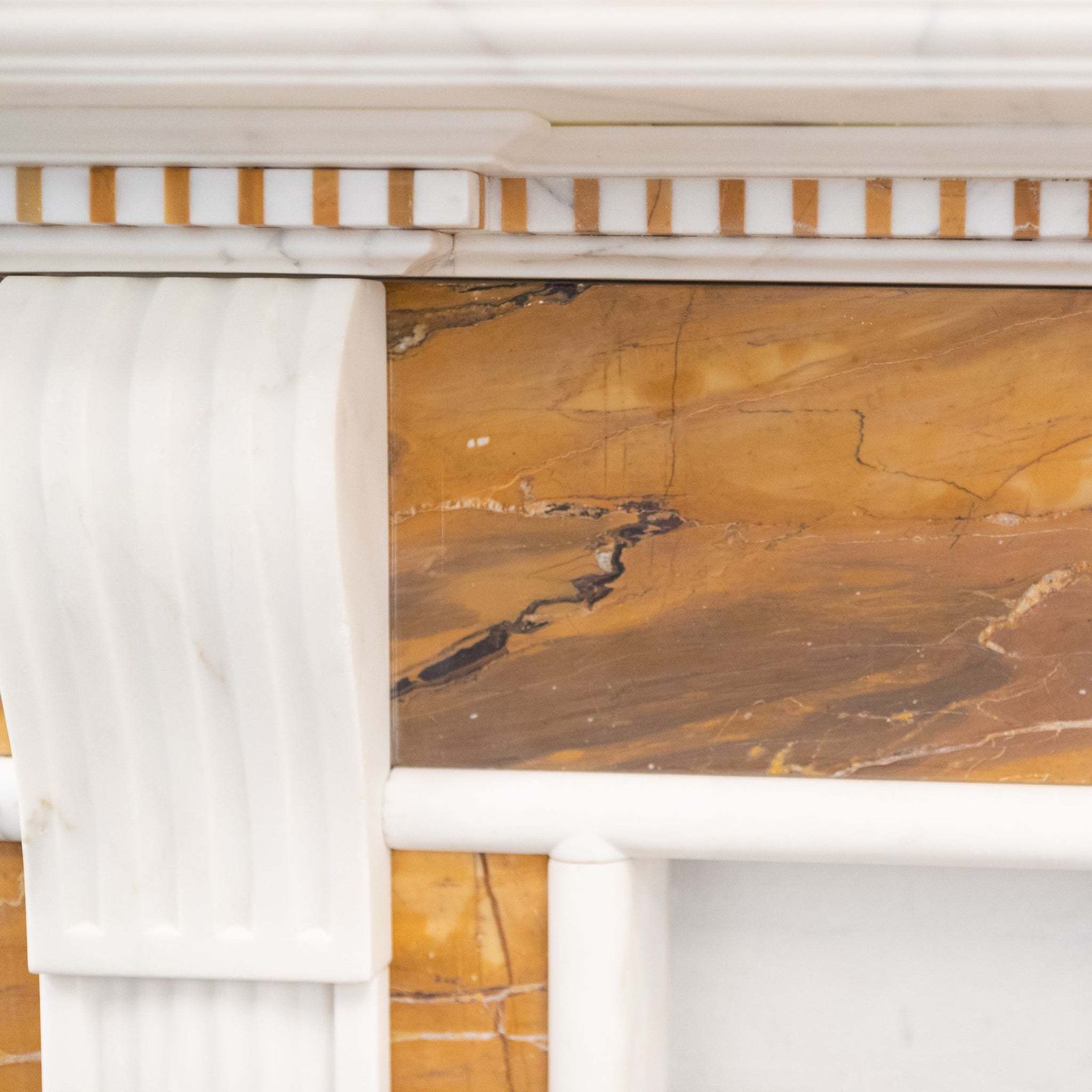 photo buy Impressive Georgian Style Statuary & Sienna Marble Chimneypiece